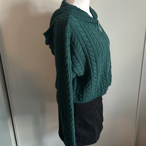 New PacSun Women’s LA Hearts Mini Cable Stitch Knit Zip Up Hoodie Sweater - Picture 3 of 11